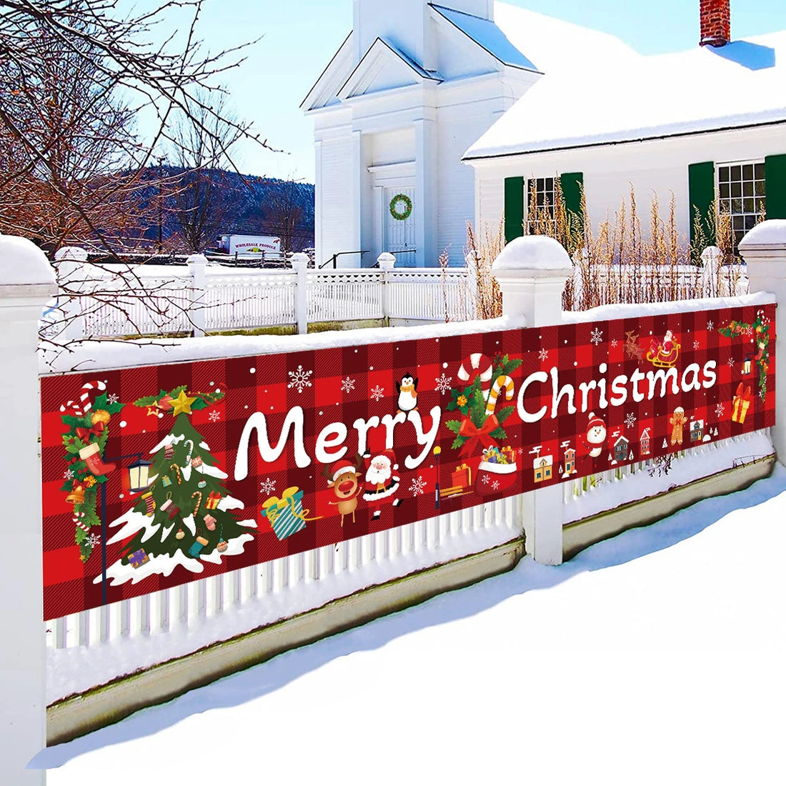 Merry Christmas Banner - Decoración Exterior para Navidad