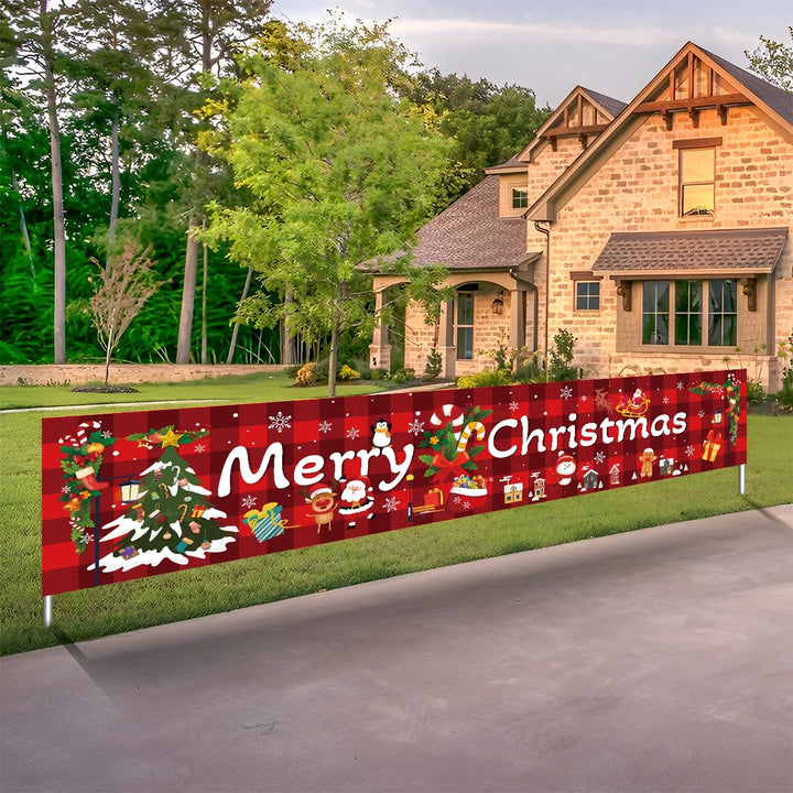 Merry Christmas Banner - Decoración Exterior para Navidad