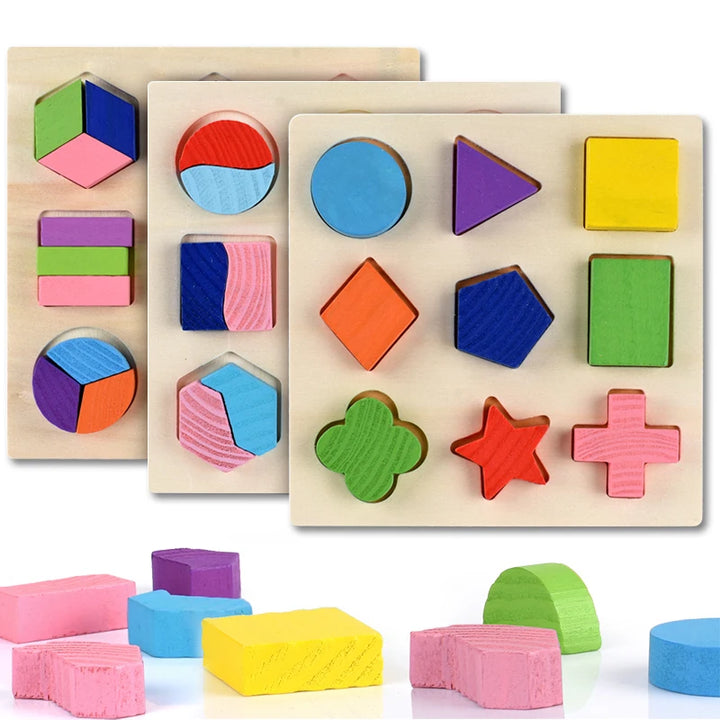 Juego Educativo Montessori de Formas Geométricas de Madera