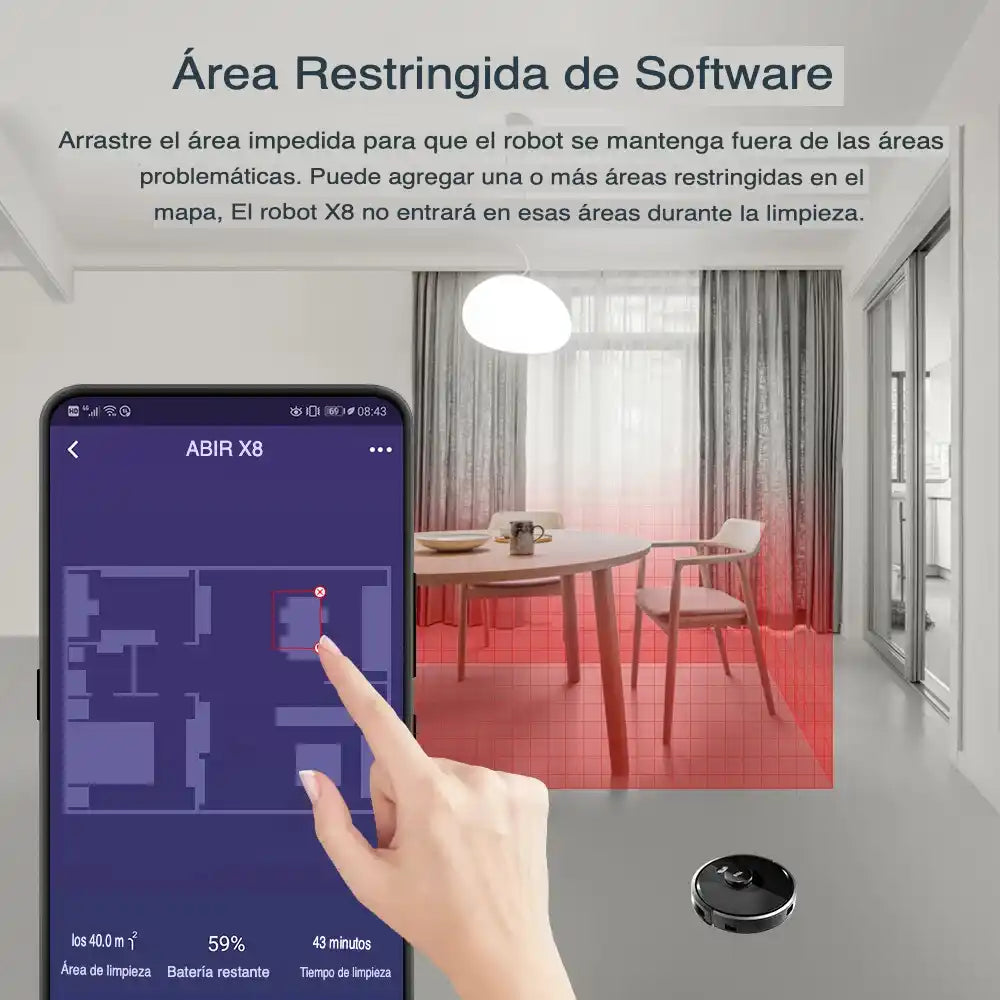 Robot Aspiradora ABIR X8 con Lidar y 6500Pa de Succión | Smart Home