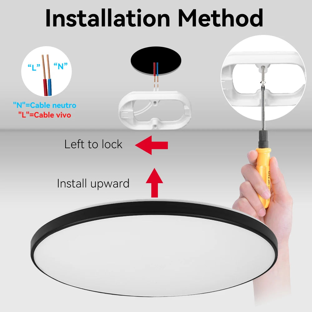 Lámpara de Techo LED Moderna 30W con Regulación Continua y Control Remoto