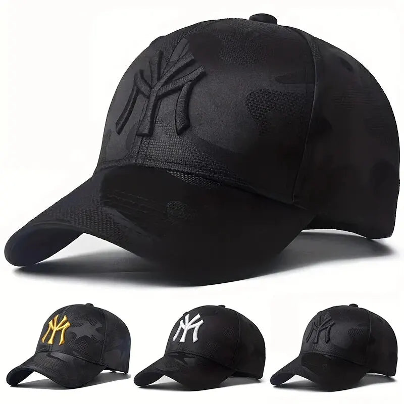 Gorra Unisex de Béisbol con Bordado de Letras y Camuflaje - Sombrero Casual Ajustable para Primavera y Otoño