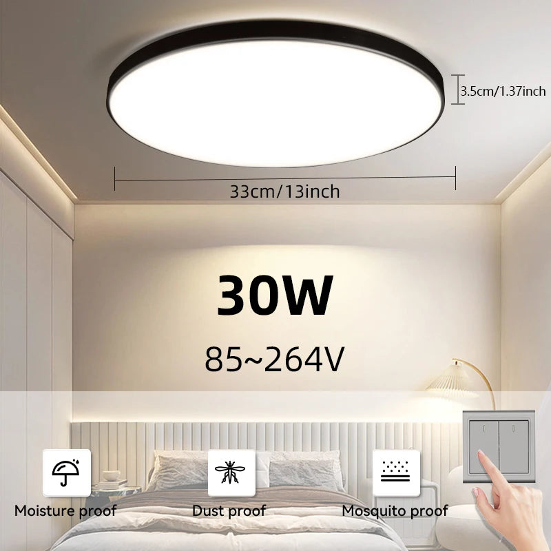 Lámpara de Techo LED Moderna 30W con Regulación Continua y Control Remoto