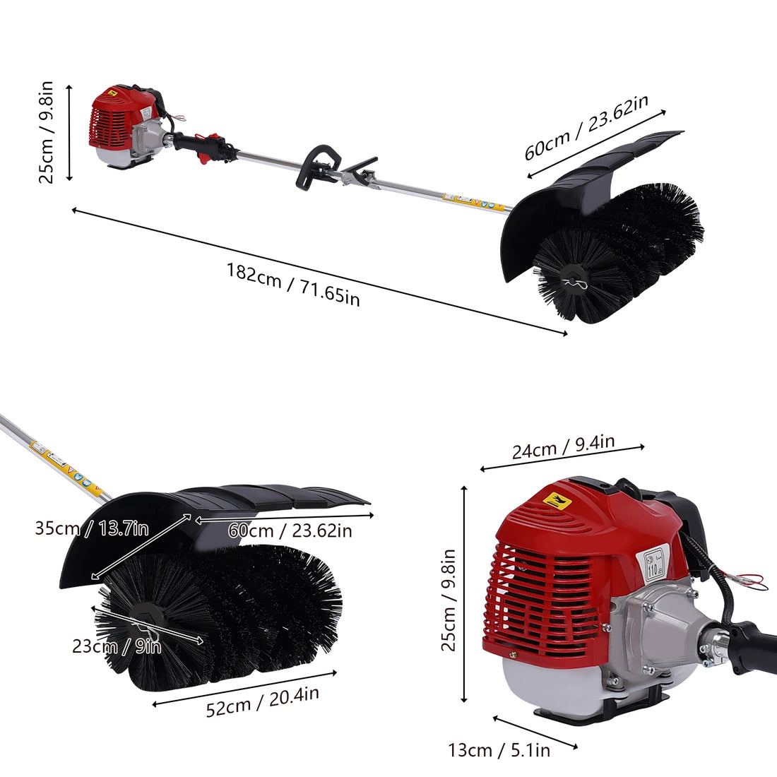 Barredora Manual de Gasolina 52cc - Herramienta de Limpieza Multifuncional