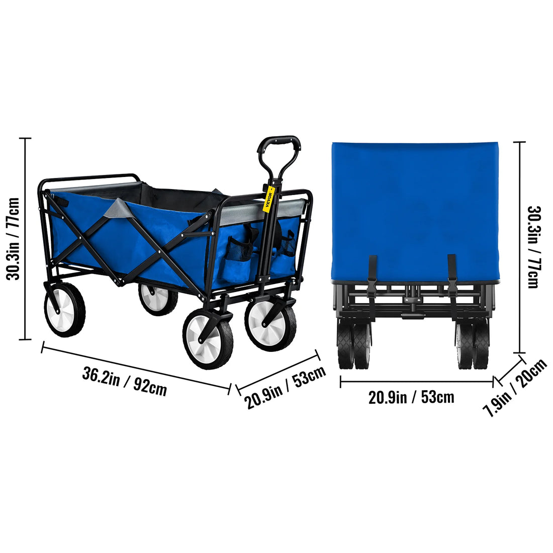 Carrito Plegable VEVOR para Camping, Playa y Picnic - Gran Capacidad y Mango Ajustable