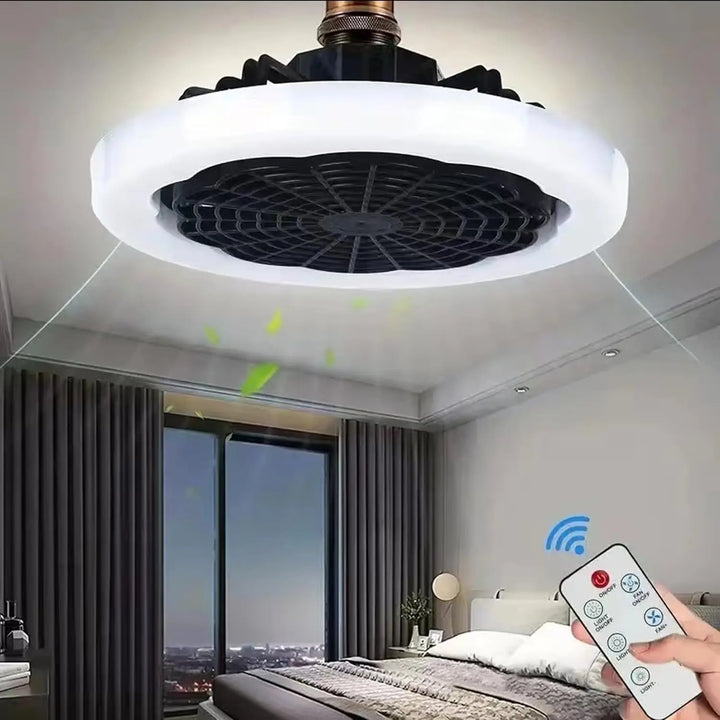 Ventilador de Techo con Casquillo Puvaue: Luz LED y Control Remoto