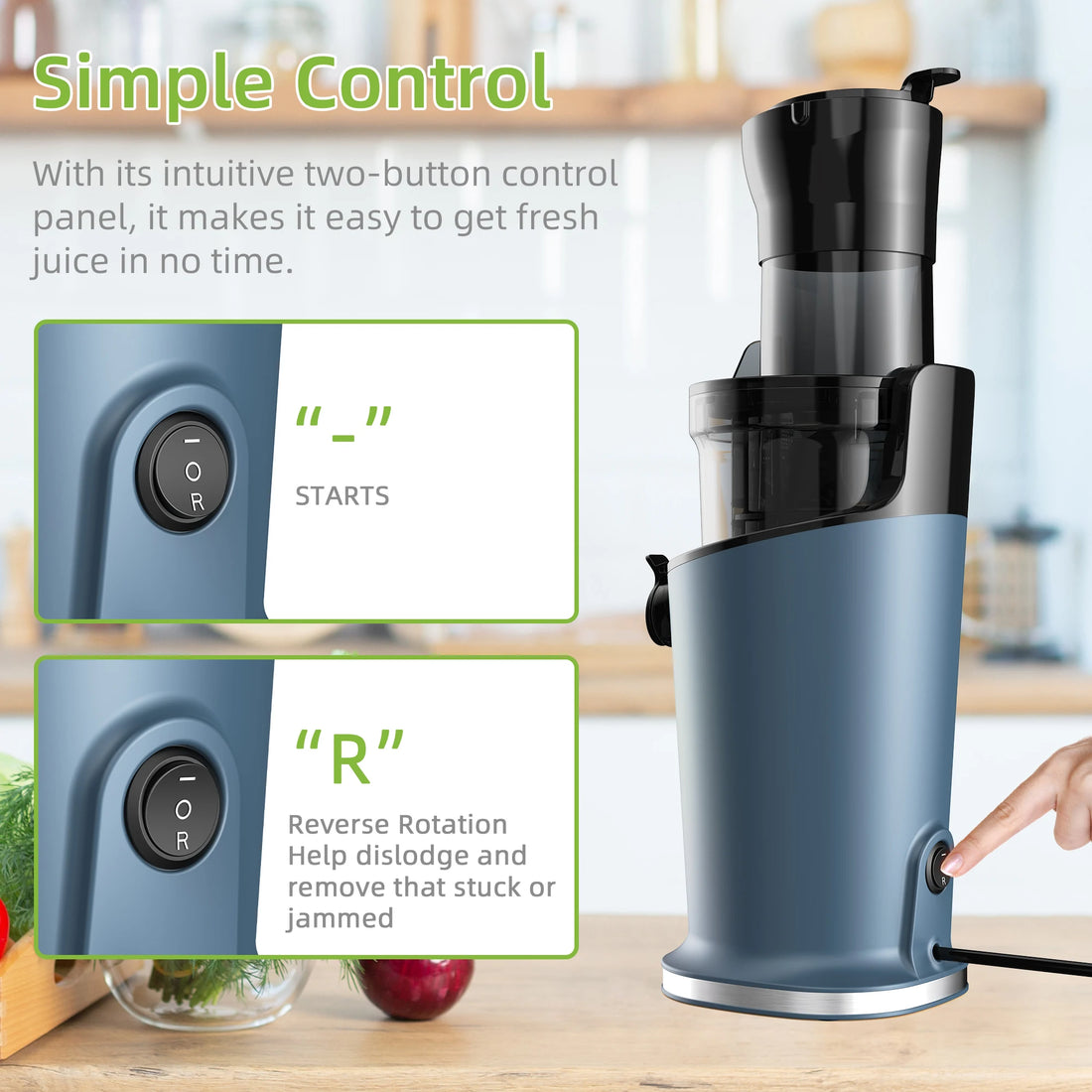 BioloMix Cold Press Juicer SJ-017: Potente Extractor de Jugos con Diseño Eficiente y Elegante